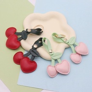 Sweet Red Color Cherry Key Chain Creative Pu Leather Key Ring For Women Hnadbag Ornaments Gifts