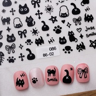 Cat Stickers Nail Stickers Cat Back Adhesive Nail Stickers Small cat decoration stickers