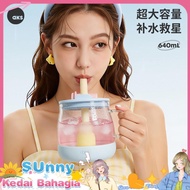 Today's Price > < AKS High Borosilicate Glass Water Cup Women's Large-Capacity Straw Cup with Handle