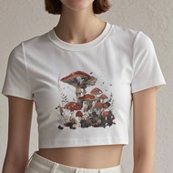 Goblincore Gyaru Coquette Crop Top - Y2K Summer Fashion Tee
