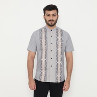 Dancus Men's Muslim Clothing koko Embroidered Pattern Short Sleeve Cream Color OLRM364