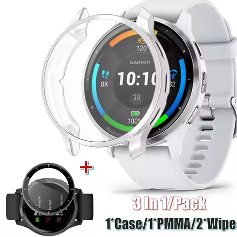 1+1 Watch Screen Protectors Glass Film for Garmin Venu 3S 41mm Cover Smart Bracelet Case TPU Bezel f
