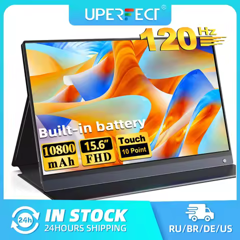 UPERFECT 15.6 " Toucscreen Monitor Built-in 10800mAh Rechargercable Battery 1080P FHD USB C HDMI 120