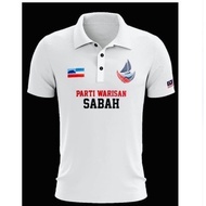 Parti Warisan Sabah Tshirt / Baju Microfiber Jersi / Jersey Sublimation / Tshirt Jersey