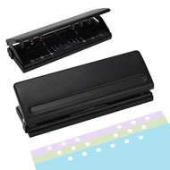 Adjustable 6-Hole Punch - Metal Hole Puncher for A4/A5/A6 6-Ring Binder Puncher Non-Slip Base with R