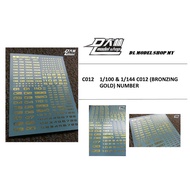 DL MODEL DECAL C012 (BRONZING GOLD) NUMBER