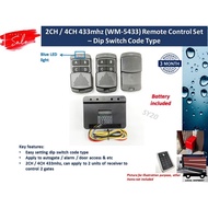 Autogate Remote Control Set - 2CH / 4CH 433mhzDip Switch Code Type (Wireless Remote & Receiver)