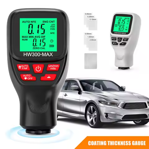 HW-300MAX Automotive Paint Coating Thickness Gauge LED Display 1um High Precision Metal Coating Coat