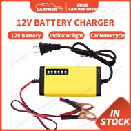 Cartner Car Battery Charger 12V 8-20AH 2A Full Auto Intelligent Pulse Fast Car Battery Charger for c