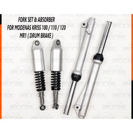 COMBO SET HEAVY DUTY FRONT FORK & ABSORBER FOR MODENAS KRISS 1 / MR1 DRUM BRAKE