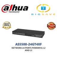 DAHUA AS5500-24GT4XF NETWORK 24 PORTS 10/100/1000 MBPS 4 × SFP + 1/10 GBPS POWERFUL L2 AND L3 FEATUR