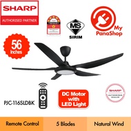 Sharp Remote Control 5 Blades DC Ceiling Fan ( 56" ) PJC-116SLDBK / PJC-116SDBK
