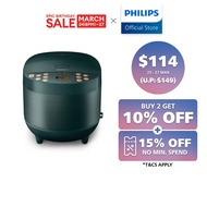 PHILIPS Digital Rice Cooker 3000 Series 1.8L - HD4518/62 18 programmes Smart 3D heating system 6-layer Alloy inner pot with Maifanshi coating