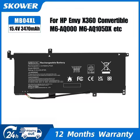 SKOWER MB04XL Battery For HP Envy X360 Convertible M6-AQ000 M6-AQ105DX M6-AQ003DX M6-AQ005DX M6-AQ10