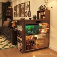 Extendable Bar Table Solid Wood Walnut Color Cabinet Integrated Island Table Home Sofa Living Room S