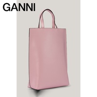 [End of Season Discount] Ganni Female Bag Pink logo Style Leather Tote Bag Handbag A4185478
