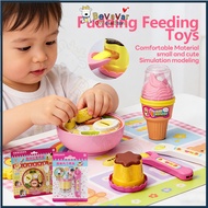 BEVAVAR Strawberry Pudding Toy 3-7 Year Old Pudding Feeding Toy Simulation
