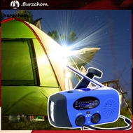 BUR_ Radio Multifunctional Sensitive Portable Solar Hand-crank AM/FM/WB Weather Radio for Home