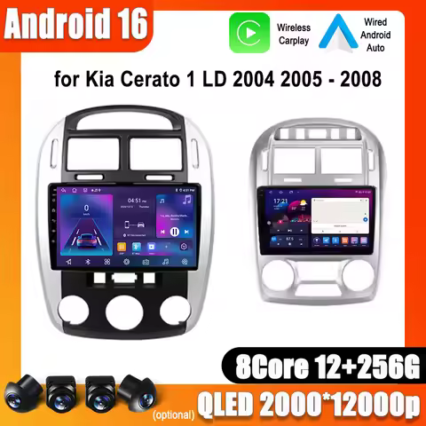 Android 16 Car Radio for Kia Cerato 1 LD 2004 2005 - 2008 GPS Navigation 4G WIFI Video BT Carplay DS