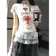y2k y2k t-Shirt y2k Top Asian Culture Women's Clothing y2k Short-Sleeved Clothes Handsome Dopamine L
