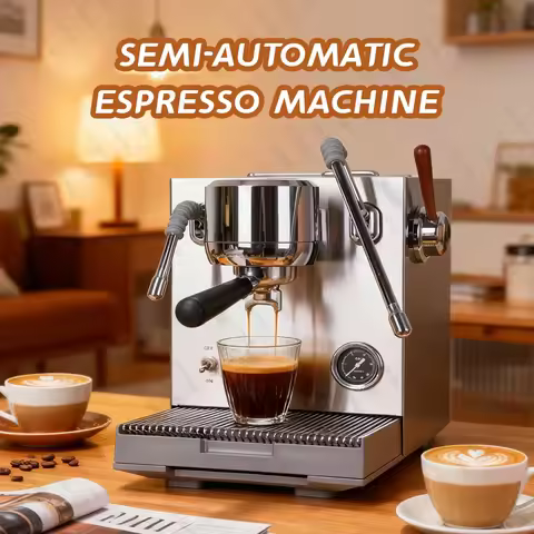 CAFOVO E120 9Bar Commercial Espresso Machine 3 Boiler ULKA Pump OPV System with OLED Display for Caf