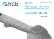 ㊣ Quinta Studio 1/48 IL-2 蘇俄羅斯攻擊機機身補強肋條蒙皮縫線 3D立體浮雕水貼 QP48008