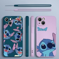 Stitch Disney Phone Casing Inner Lint For VIVO Y21 Y21S Y21T Y21A Y31 Y33 Y33S Y33T Y51 Y52 Y53 Y53S Y55 Y66 Y72 Y75 Y71 Soft Silicon Straight Edge Full Protection Cases