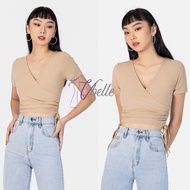 Ayden ribbed wrap scrunch top