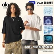 Alo Men's T-Shirt Fashionable Men's Women's Short-Sleeved T-Shirt Loose