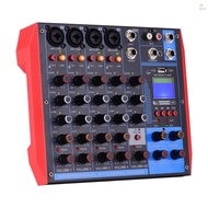 AG-6 Portable 6-Channel Mixing Console Digital Audio Mixer +48V Phantom Power Supports BT/USB/MP3 Co