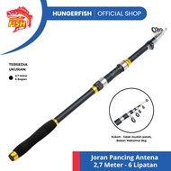 Hungerfish - Portable Antenna Fishing Rod 2.7 Meters Long Made Of Strong Strong Strong Telescopic Carbon Made Of FRP And Carbon Fiber Ring Fuji Shimano Maguro Exori Kamikaze Daido