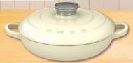 SMEG 琺瑯鑄鐵淺底鍋 26cm (cream)