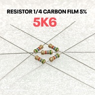 (10 PCS) RESISTOR 1/4W 1/4WATT 5K6 5.6K 5.6 KILO CF 5% ROHS