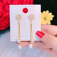 Bông tai nữ trái châu tòn ten mạ 18k cao cấp P08