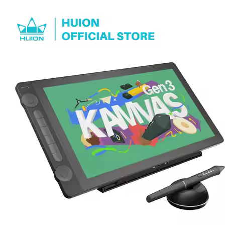 HUION Kamvas 16 (Gen 3) Drawing Tablet with Screen 15.8 Inch Canvas Glass Graphic Drawing Monitor 99