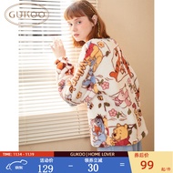 果壳（Gukoo）睡衣女冬珊瑚绒迪士尼系列睡衣卡通可爱可外穿家居服套装D 小熊套装 L
