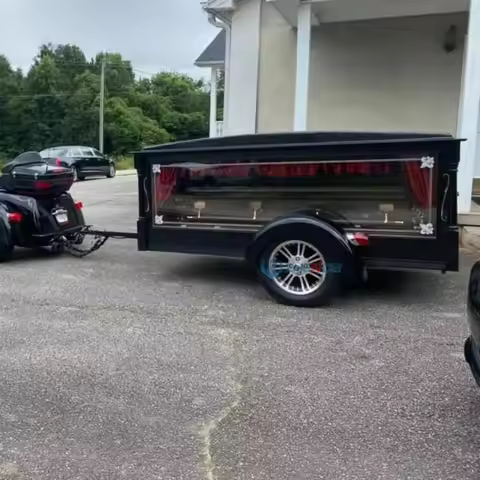 Customized Funeral Hearses Cars Trailer Special Transportation Towable Coffin Cart for Funeral Event