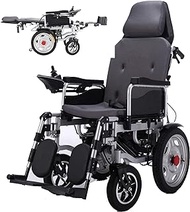 Foldable Heavy Duty With Headrest Adjustable Backrest And Pedal Joystick Drive With Electric Power Or Use As Manual Wheelchair Gray