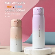 [Discount Free Shipping] Thermos Gradient Color Thermos Flask Pop-top Thermos Flask Stainless Steel 
