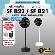 【ALPHA Motto SF B22】ALPHA MOTTO Stand Fan / Kipas Berdiri Rumah / Silent Motor / Easy to Clean / Por