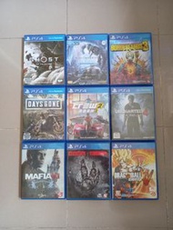 ps4 games 對馬戰鬼 ghost of tsushima  mhw 魔物獵人 iceborne 冰原 芒亨 borderlands 3  the crew 2 飄酷車神2  uncharted 4  mafia3 mafia 3 evolve惡靈進化 龍珠 DragonBall  xv gt sport 賽車 metal gear solid 5 survive battlefield hardline watch dogs 勇者鬥惡龍 dragon 仁王 刺客教條 黑 dying light