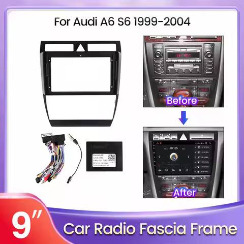 Car Radio Fascia Frame Adapter for Audi A6 C5 1997-2004 S6 2 1999-04 RS6 1 2002-2006 Dashboard Kit A