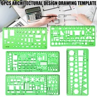 6 Pcs Architect Multi Purpose Drawing Template Set House Plan Interior Design and Furniture Drafting
