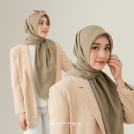 Jilbab Kerudung Paris HARRAMU Polos Convert Green Segiempat Voal Premium Hijab Krudung Lasercut