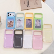 For iPhone 17 17 Pro 17 Max 17 Air Phone Case Dopamine Simple Card Insertion PC+silicone 2-in-1 All 