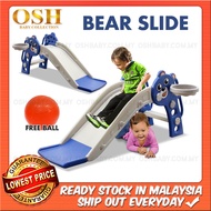 BEAR SLIDE Children Slide Playground Indoor Home DIY Kids Slide w Safety Guard Fence For Kids Papan Gelongsor