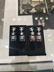 Chanel Earrings cc logo星星香水耳環  粉紅色 粉藍色