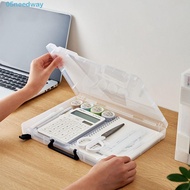 NEEDWAY A4 File Box, Transparent Durable a5 Organize The Box, Office Stationery Folder Simple Portab