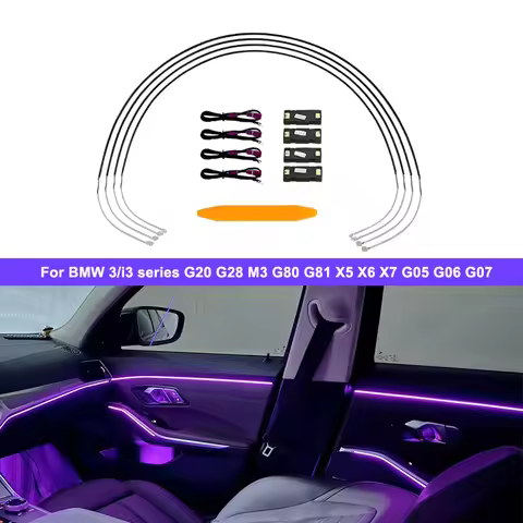 11-Color 4 Doors LED Ambient Lights for BMW 3 Series/i3/X5/X6/X7 G20 G21G28 G05 G06 G07 M3 G80 Auto 