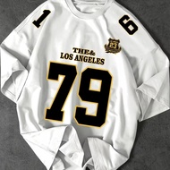 Men's Retro Athletic Style T-shirt, "los Angeles Identifier And Core Number 79 With Sleeve Details 1